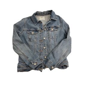Old Navy Jacket Woman's Size Medium Blue Denim‎ Button Up Jean Jacket